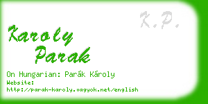 karoly parak business card